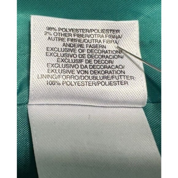 Kasper Tweed Blazer Jacket 10 Preppy Green White Gold Metallic Open Front - Picture 14 of 15